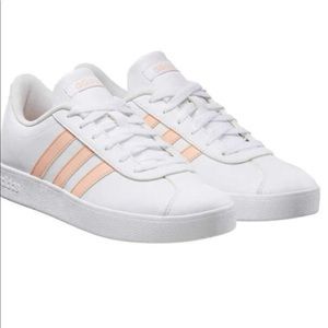 SOLD Girls adidas white and pink size 2 shoes.
